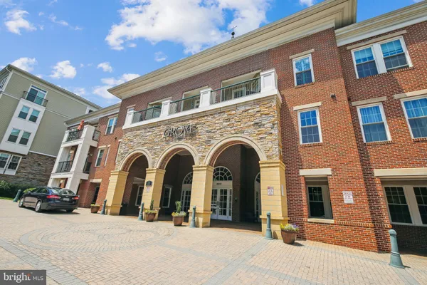 a view of a brick building with a outdoor space