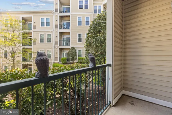a view of a balcony with an outdoor space