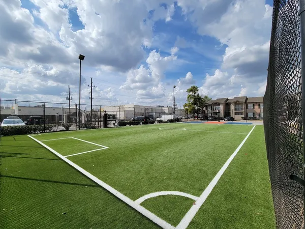 a view of a golf course with a golf course