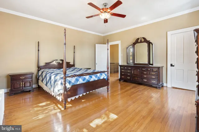 a view of a porch with wooden floor