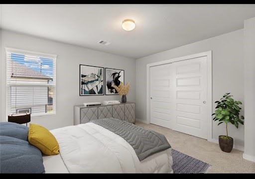 2402 Village Side Trail Rosenberg, TX 77471 - Photo 7 of 13 a bedroom with a bed a couch and potted plant