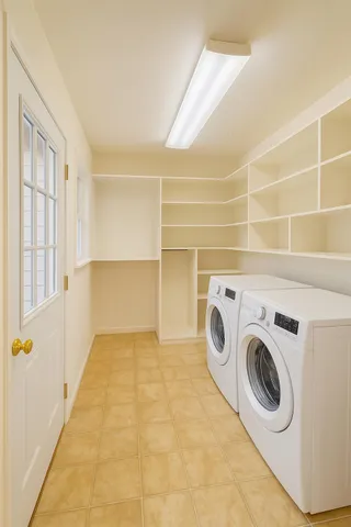 a view of backyard with outdoor seating and flowers