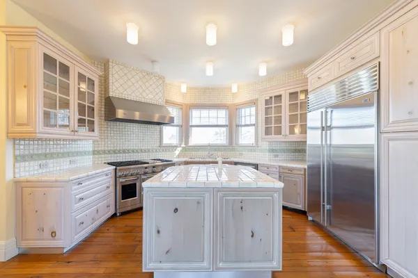 a view of a big room with wooden floor
