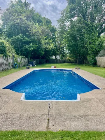 a view of a park with swings