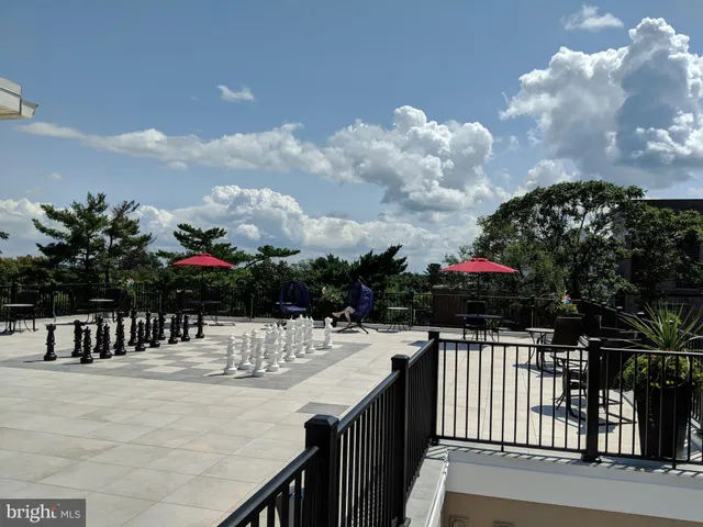 a view of city from a balcony