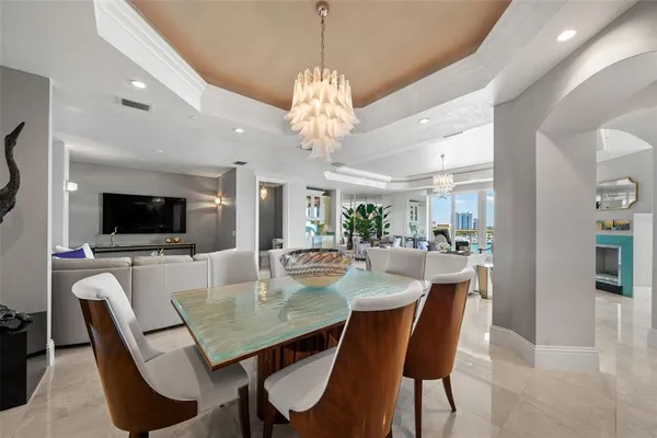 a view of a city with tall buildings