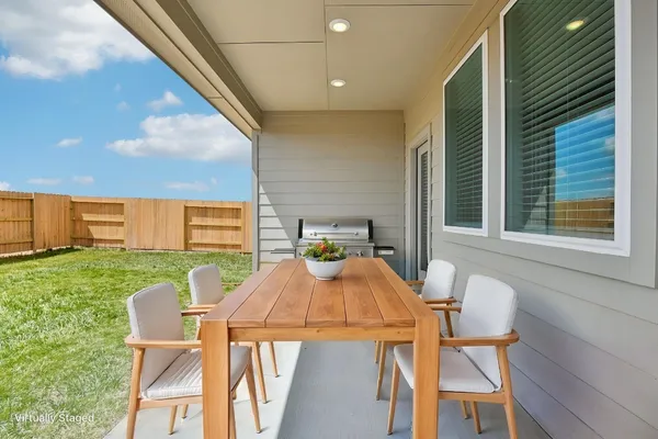 a outdoor view with a sitting space