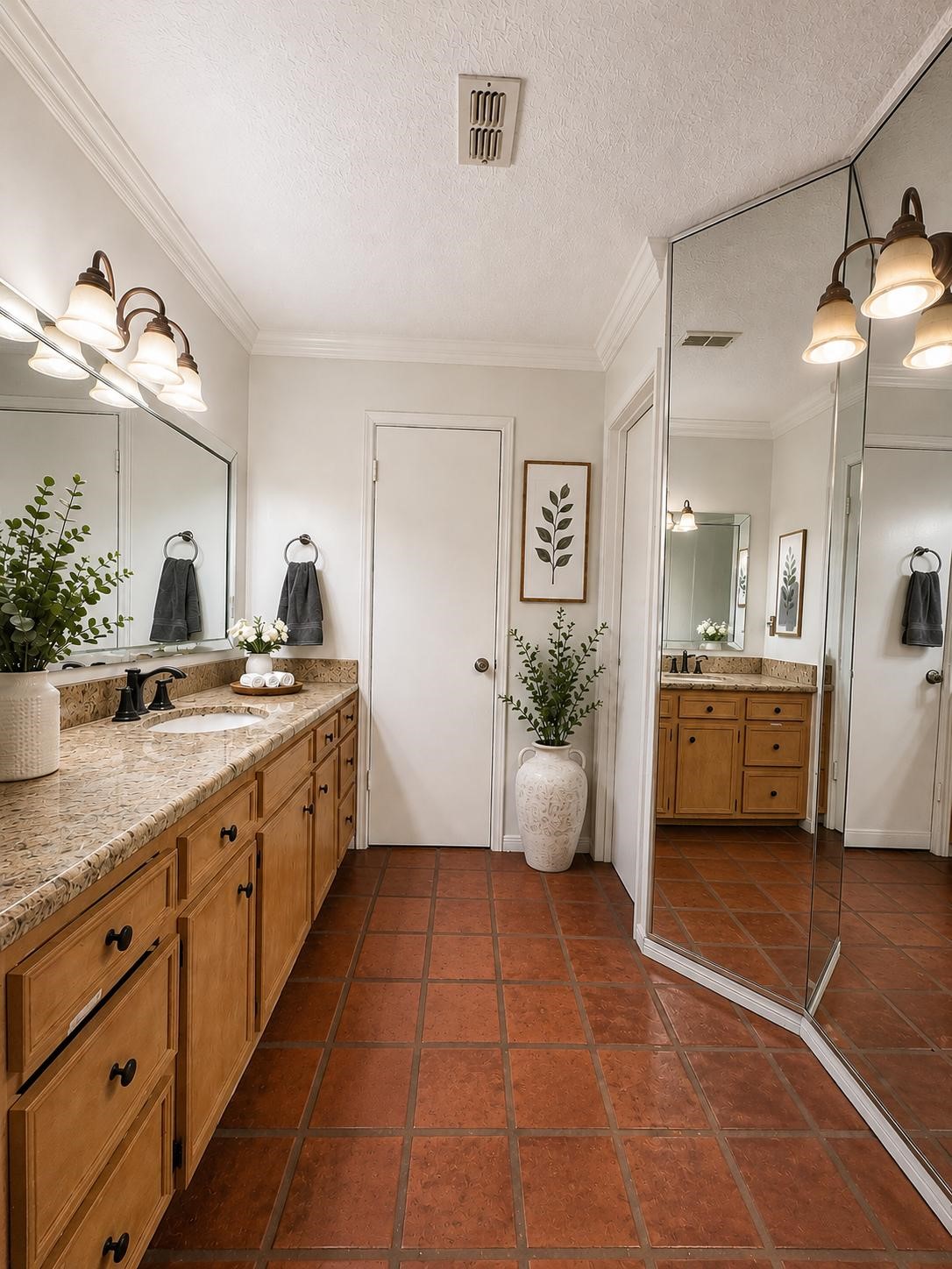 6514 Misty Springs Lane Spring, TX 77379 - Photo 12 of 49 a spacious bathroom with a double vanity sink a mirror and a bathtub