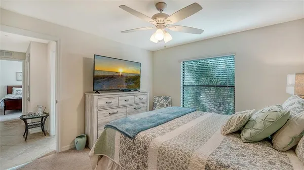 a view of a lake from a yard