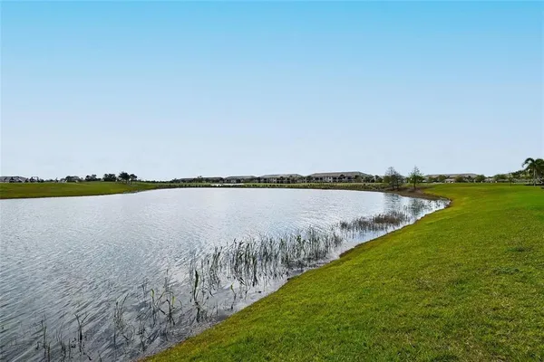 a view of a yard with a slide