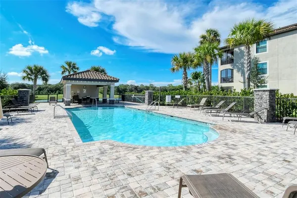 a view of a garden with a bench