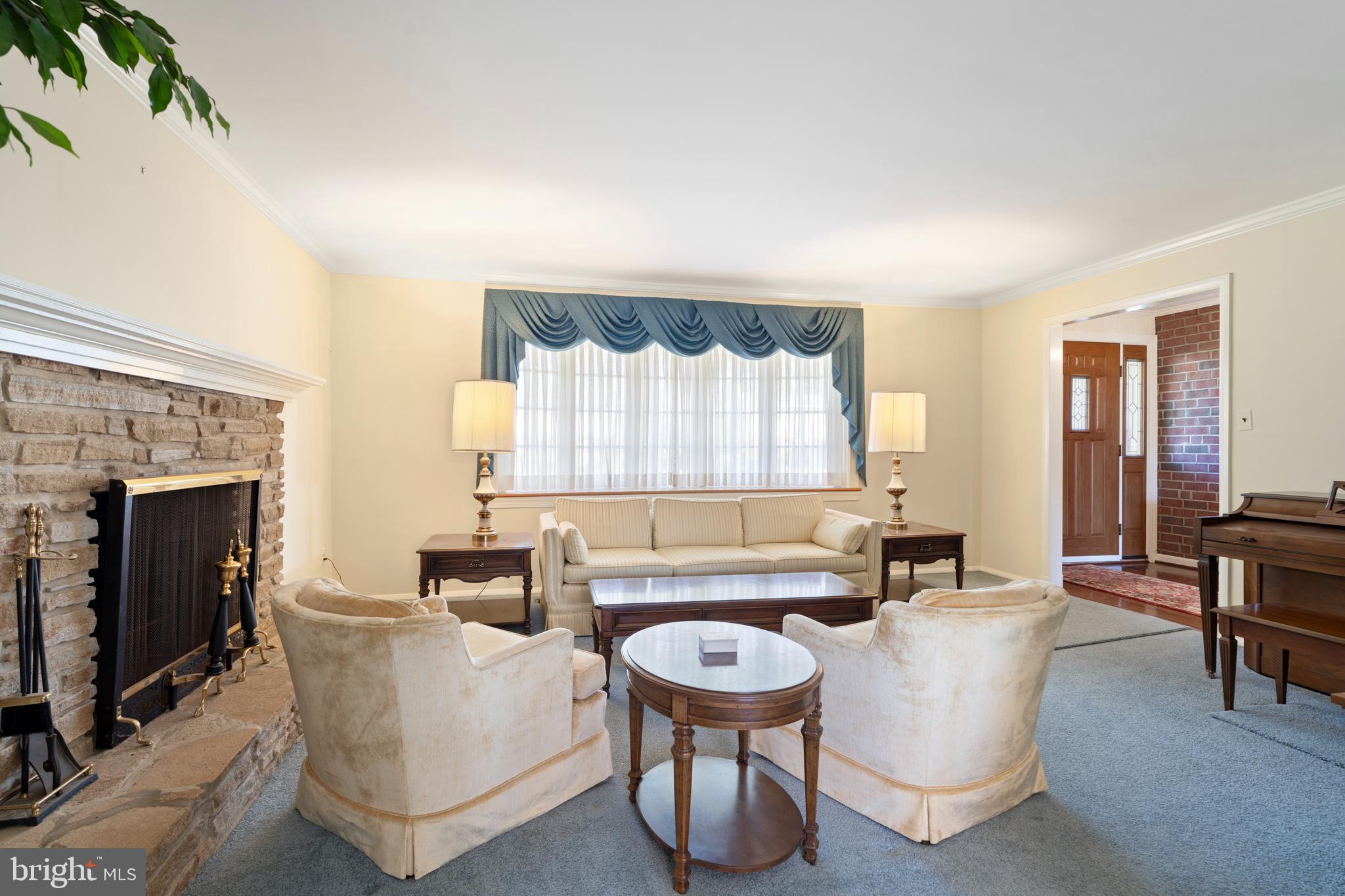 119 East Padonia Road Lutherville-Timonium, MD 21093 - Photo 12 of 39 a living room with furniture a fireplace and a potted plant