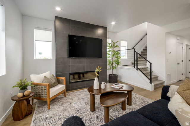 267 Fushion Lane Draper, UT 84020 - Photo 6 of 26 Open-concept living space that feels bright, fresh, and instantly welcoming. *Model Home Photo
