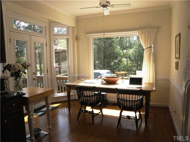 2500 Ashley Court Raleigh, NC 27607 - Photo 11 of 25 The bay window and doors lead out to the expansive deck and help add space and light to this wonderful breakfast nook. Breakfast Area