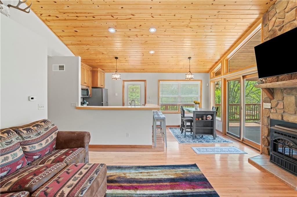 100 1st Street Confluence, PA 15424 - Photo 4 of 24 Kitchen area with a cozy log burner.