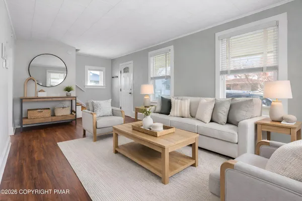 a living room with furniture