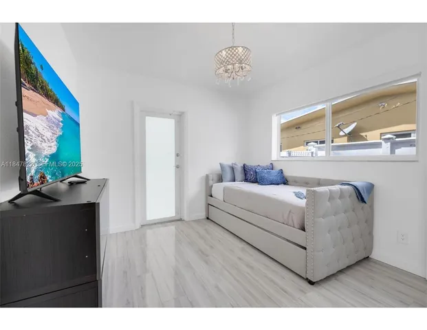 a living room with a couch and a table