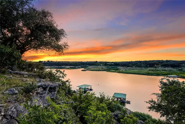 a view of lake and mountain
