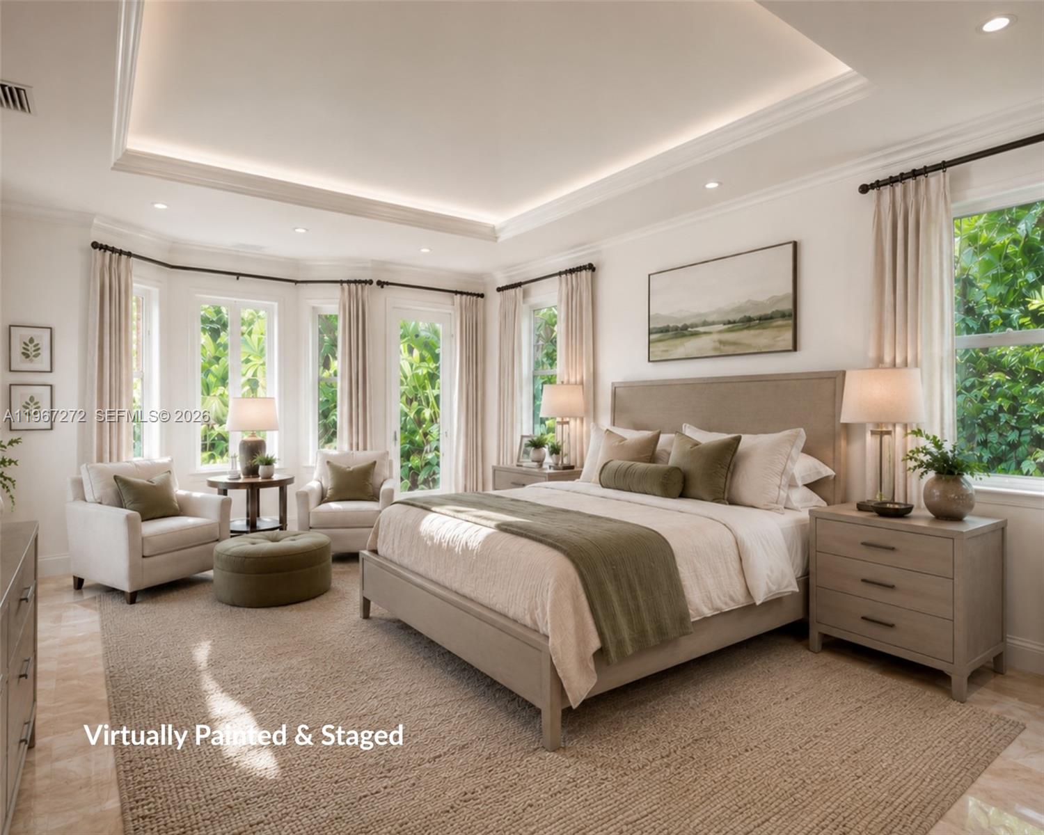 4867 Southwest 82nd Street Miami, FL 33143 - Photo 25 of 65 a spacious bedroom with a bed and large windows