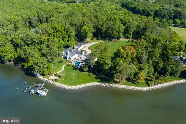 a view of a lake with a house