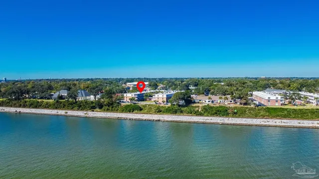 a view of a city with ocean view