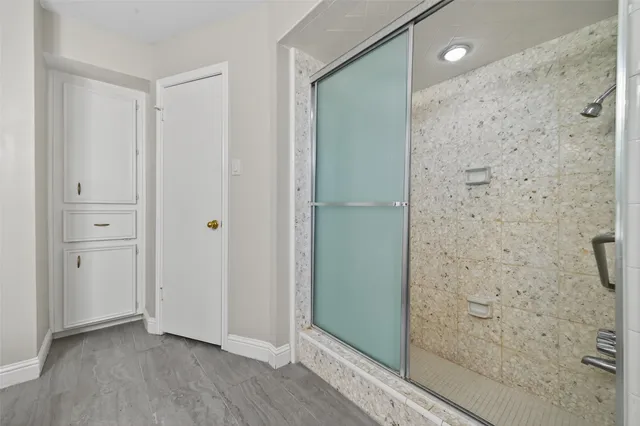 a view of bathroom with shower