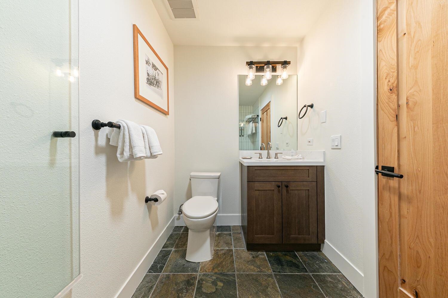 1750 Village East Road, Unit 5314 316 Olympic Valley, CA 96146 - Photo 19 of 28 a bathroom with a sink toilet and shower