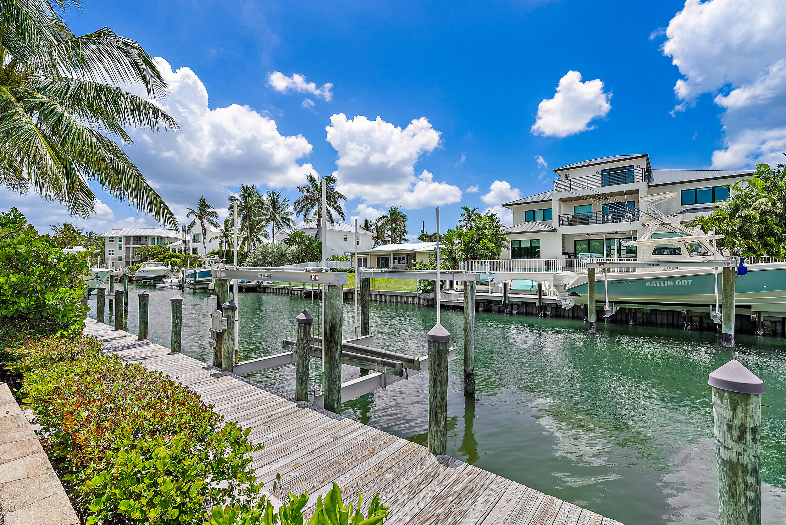 19165 Waterway Road Jupiter, FL 33469 - Photo 19 of 49 Private dock with 16,000 LB Lift