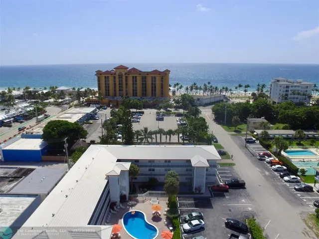 a view of city and patio