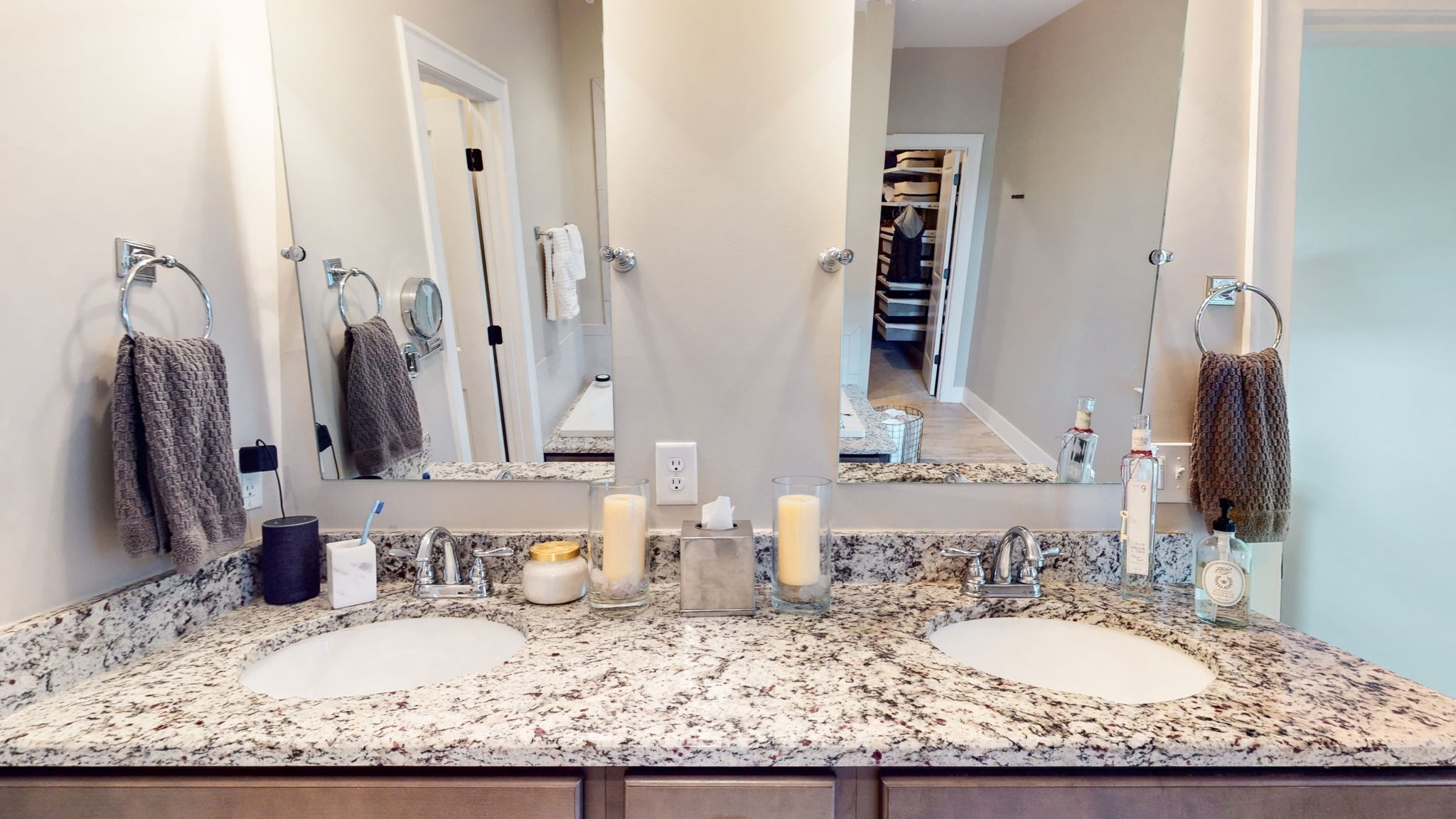 4031 Ryecroft Lane Franklin, TN 37064 - Photo 25 of 51 a bathroom with a granite countertop sink and a mirror