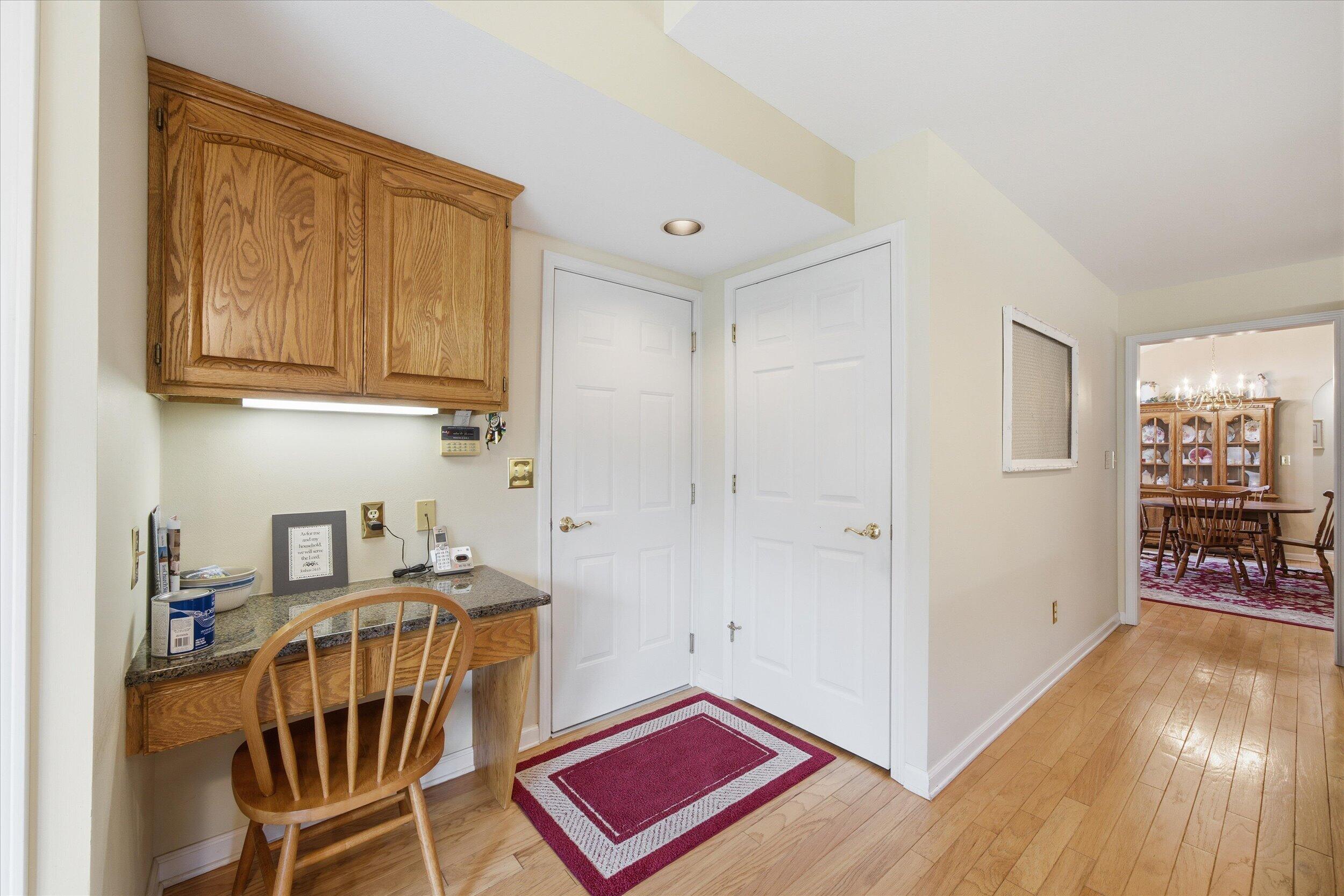 W268-n1935 Shooting Star Road, Unit B Pewaukee, WI 53072 - Photo 21 of 41 Planner Desk w/doors to Garage & LL