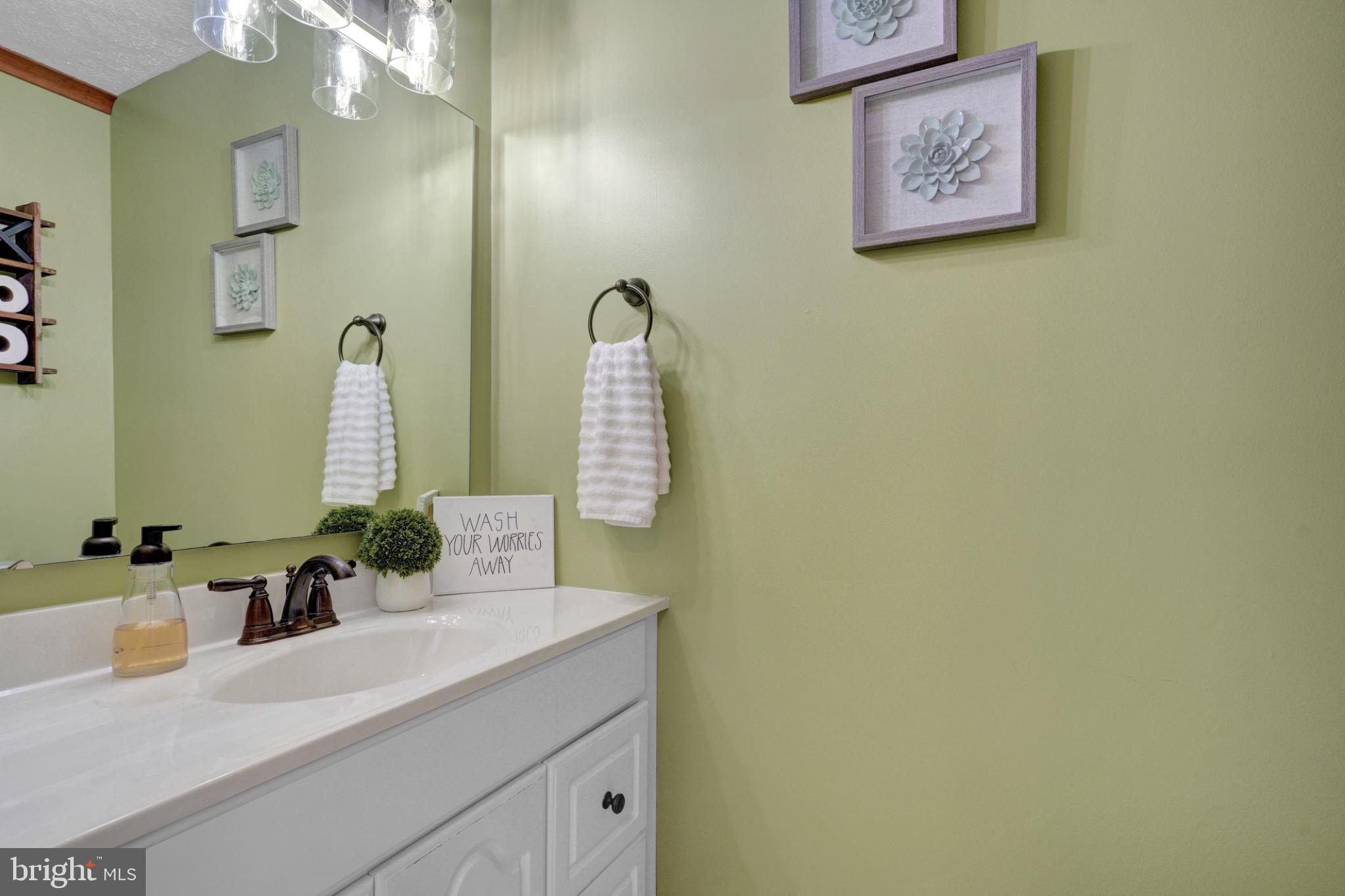 259 A A-Frame Road Coudersport, PA 16915 - Photo 18 of 130 Charming green-hued bathroom retreat.