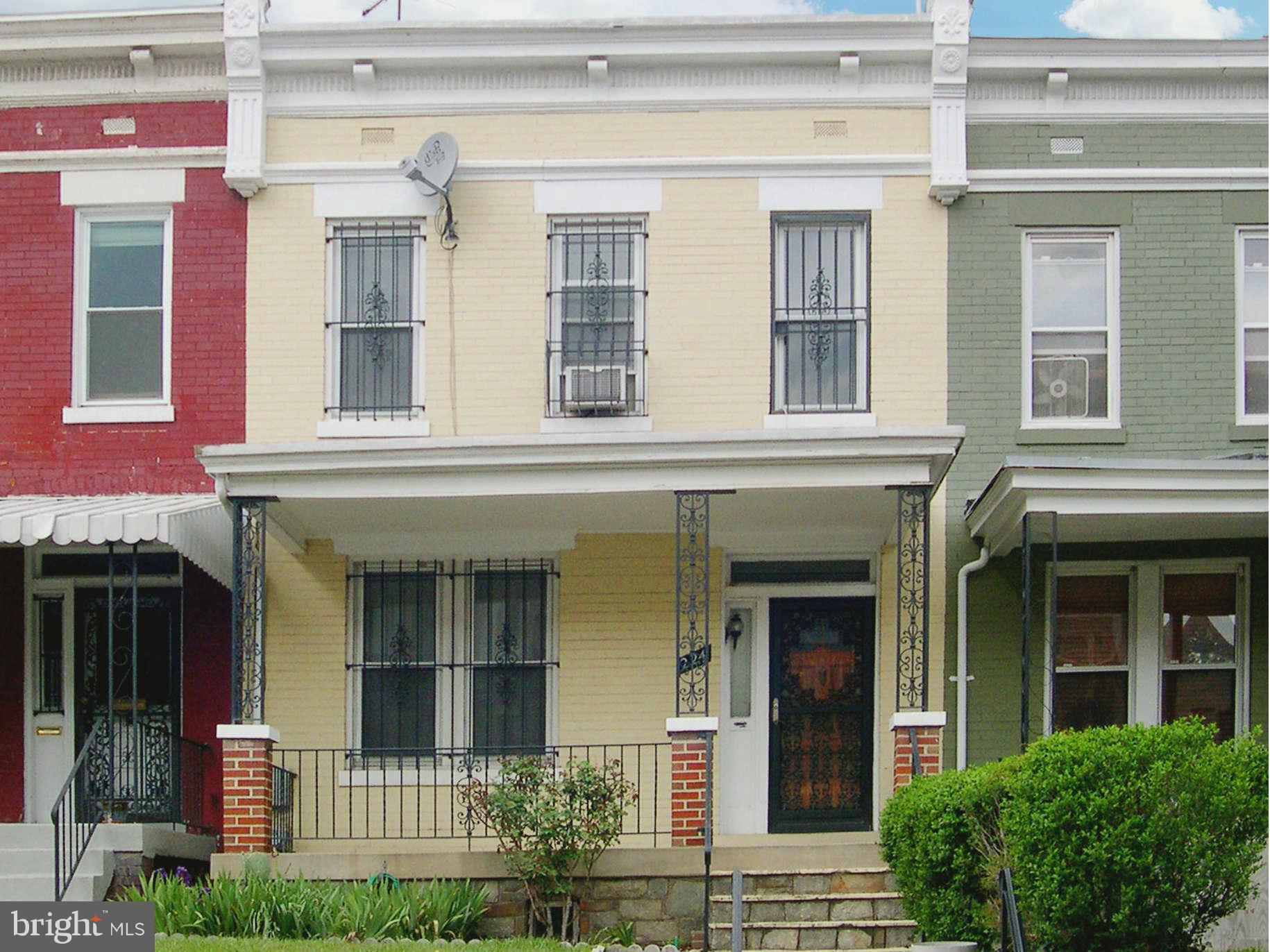 front view of a brick building