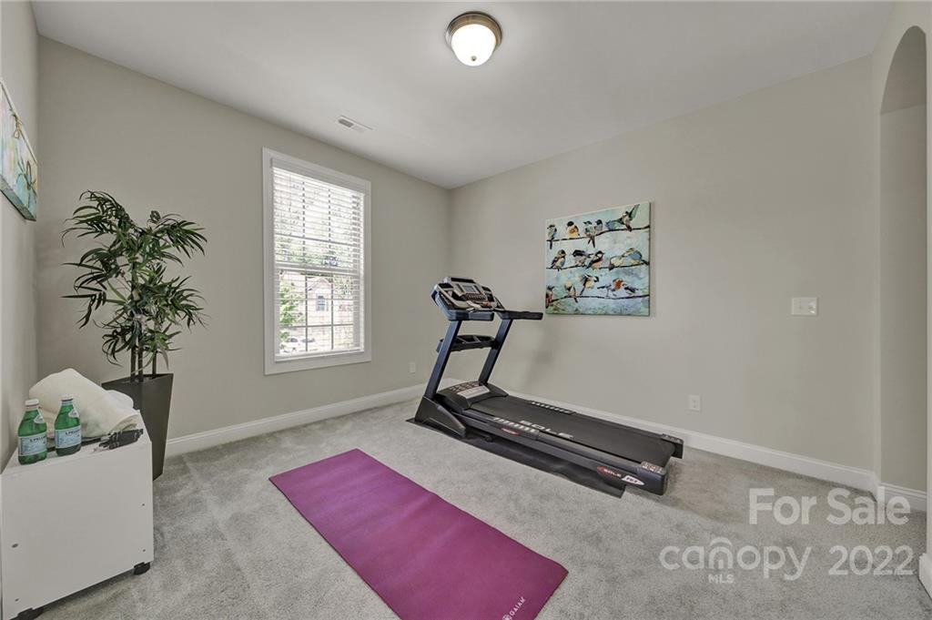 207 Kingsdown Avenue Charlotte, NC 28270 - Photo 23 of 48 a room with gym equipment and a potted plant