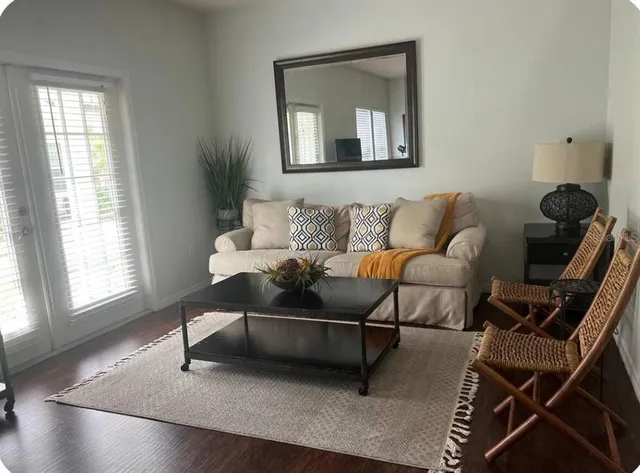 a living room with furniture