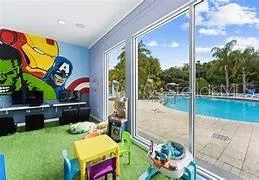 a backyard of a house with lots of green space