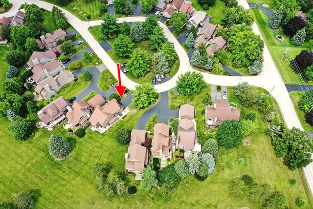 an aerial view of multiple house