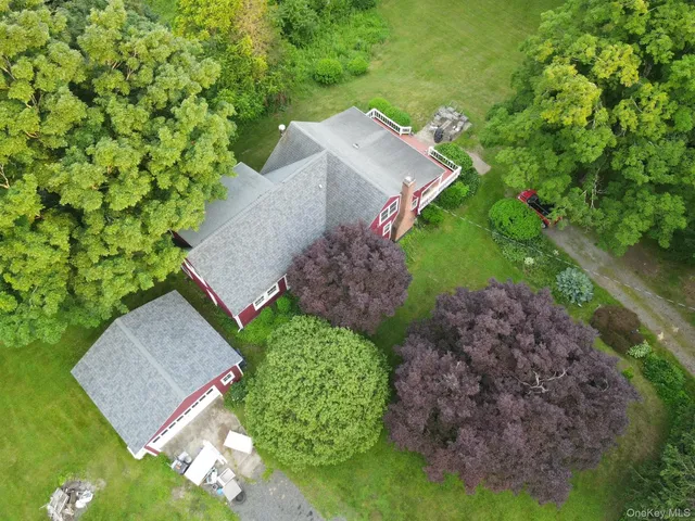 an aerial view of a house