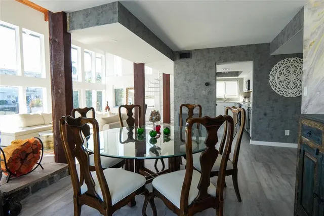 a kitchen with a stove and a microwave