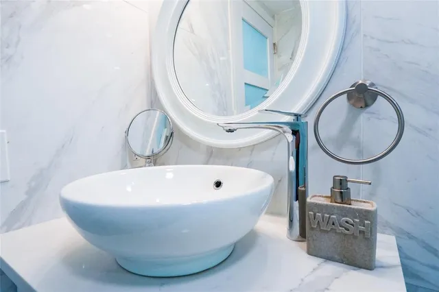 a living room with furniture