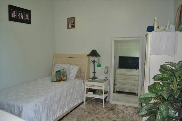 a view of a garden with a slide