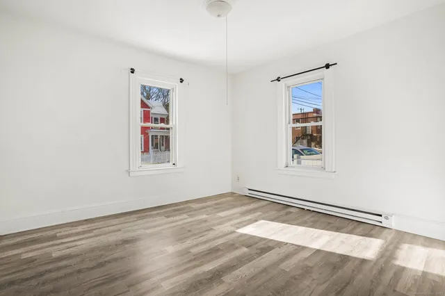 a view of a livingroom with a window