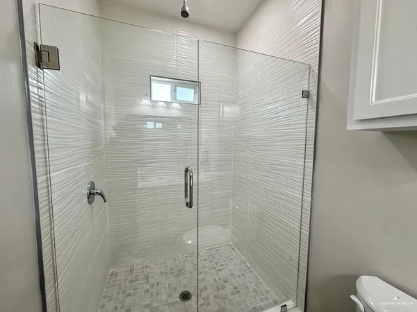 a bathroom with a shower