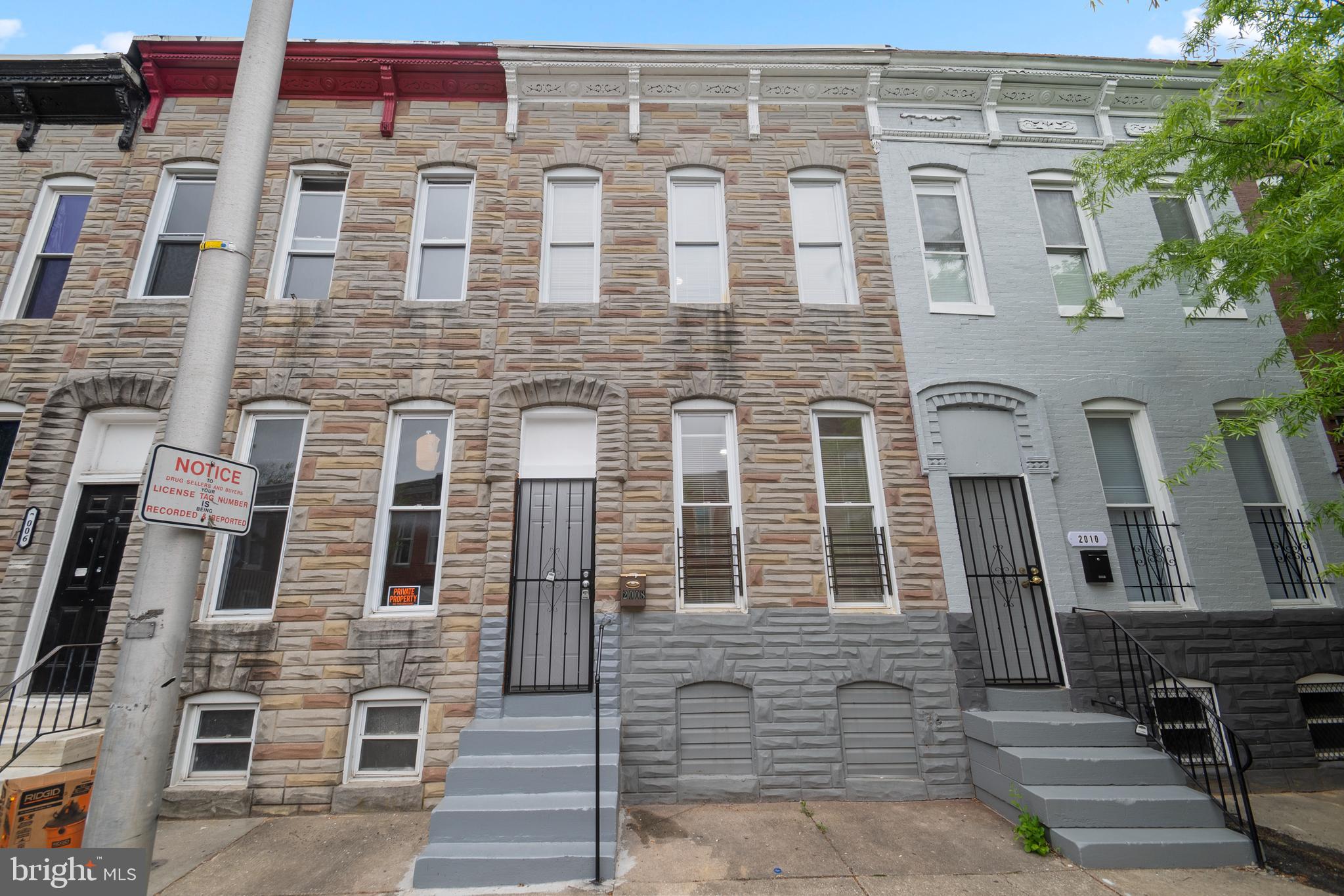 front view of a brick building