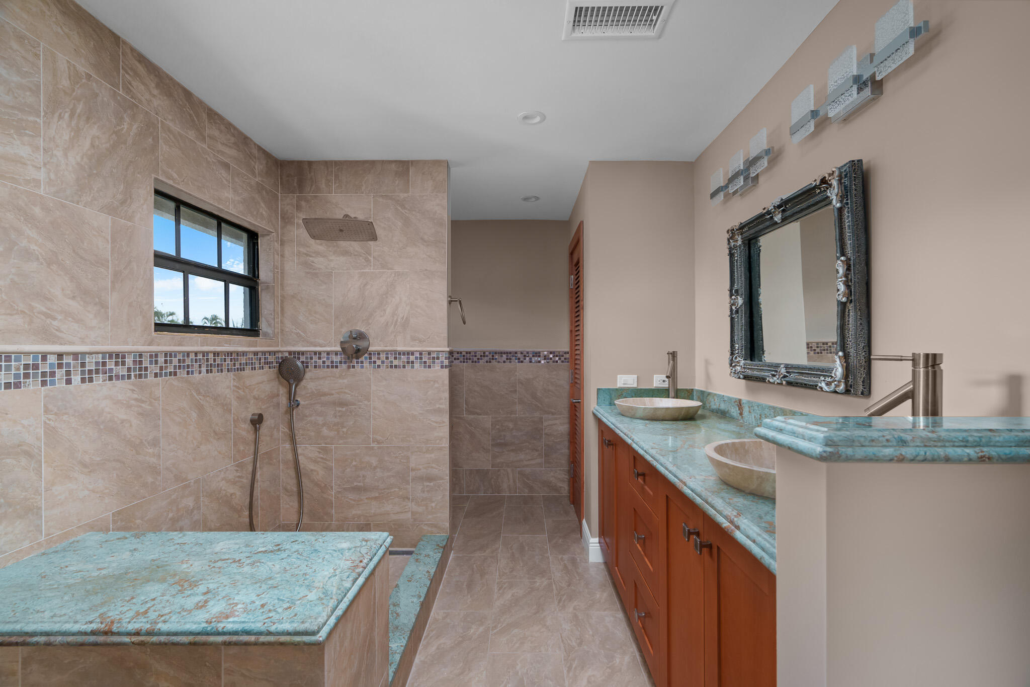 23397 Lago Mar Circle Boca Raton, FL 33433 - Photo 34 of 70 a bathroom with a granite countertop sink and a mirror