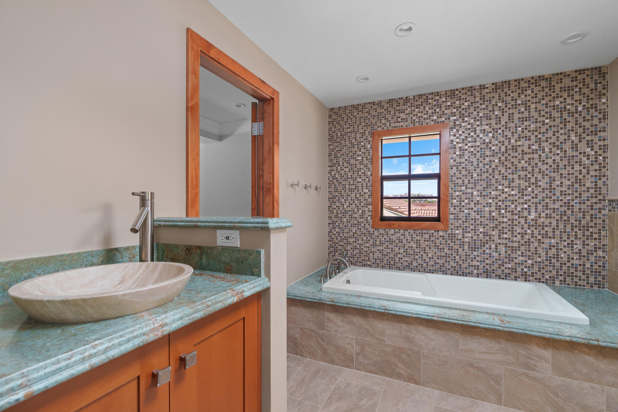23397 Lago Mar Circle Boca Raton, FL 33433 - Photo 36 of 70 a bathroom with a granite countertop sink and a mirror