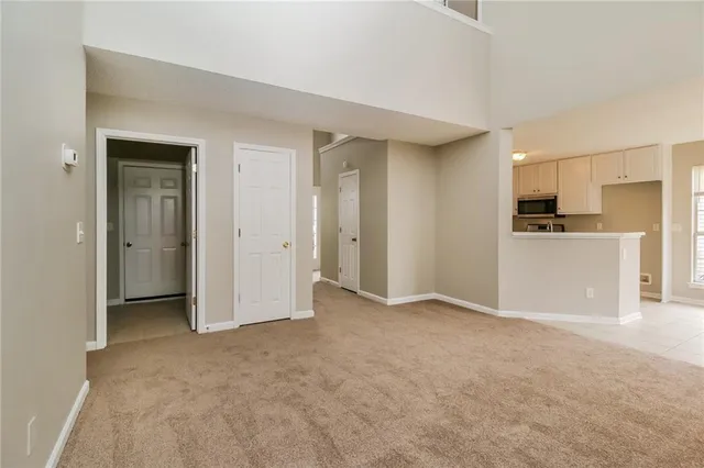 a view of a kitchen with a sink