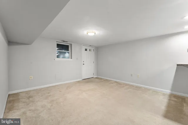 an empty room with a workbench