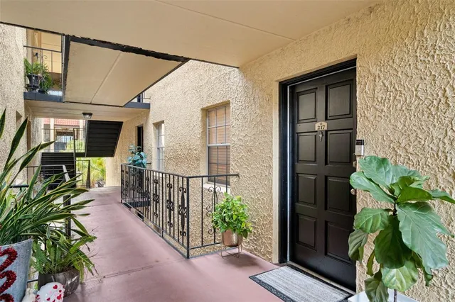 a view of a balcony