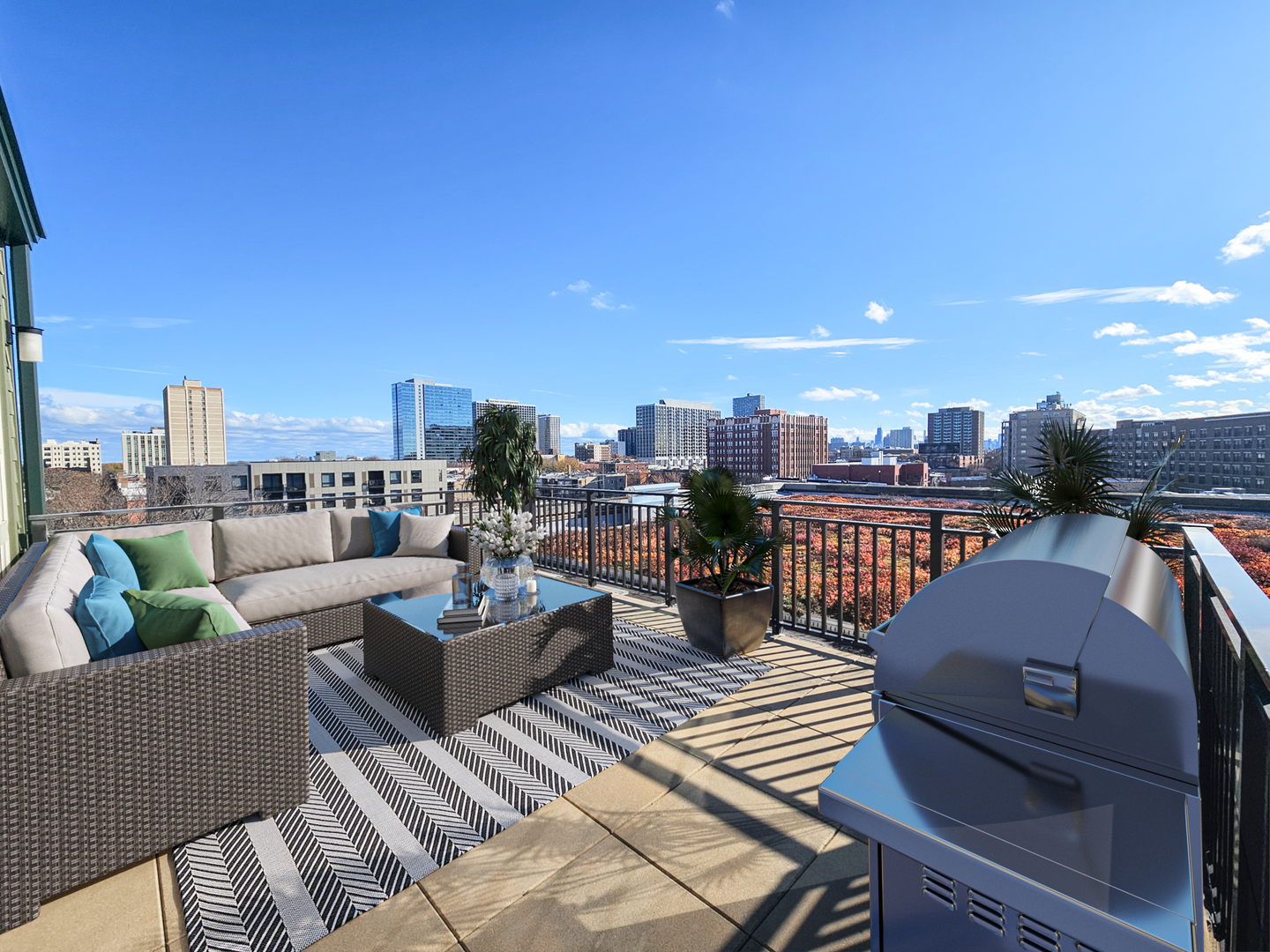 Undisclosed Address Chicago, IL 60640 - Photo 12 of 12 a view of a roof deck with couches